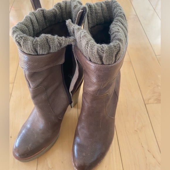 GAP LEATHER knit trim Chelsea Platform boots - Picture 6 of 12
